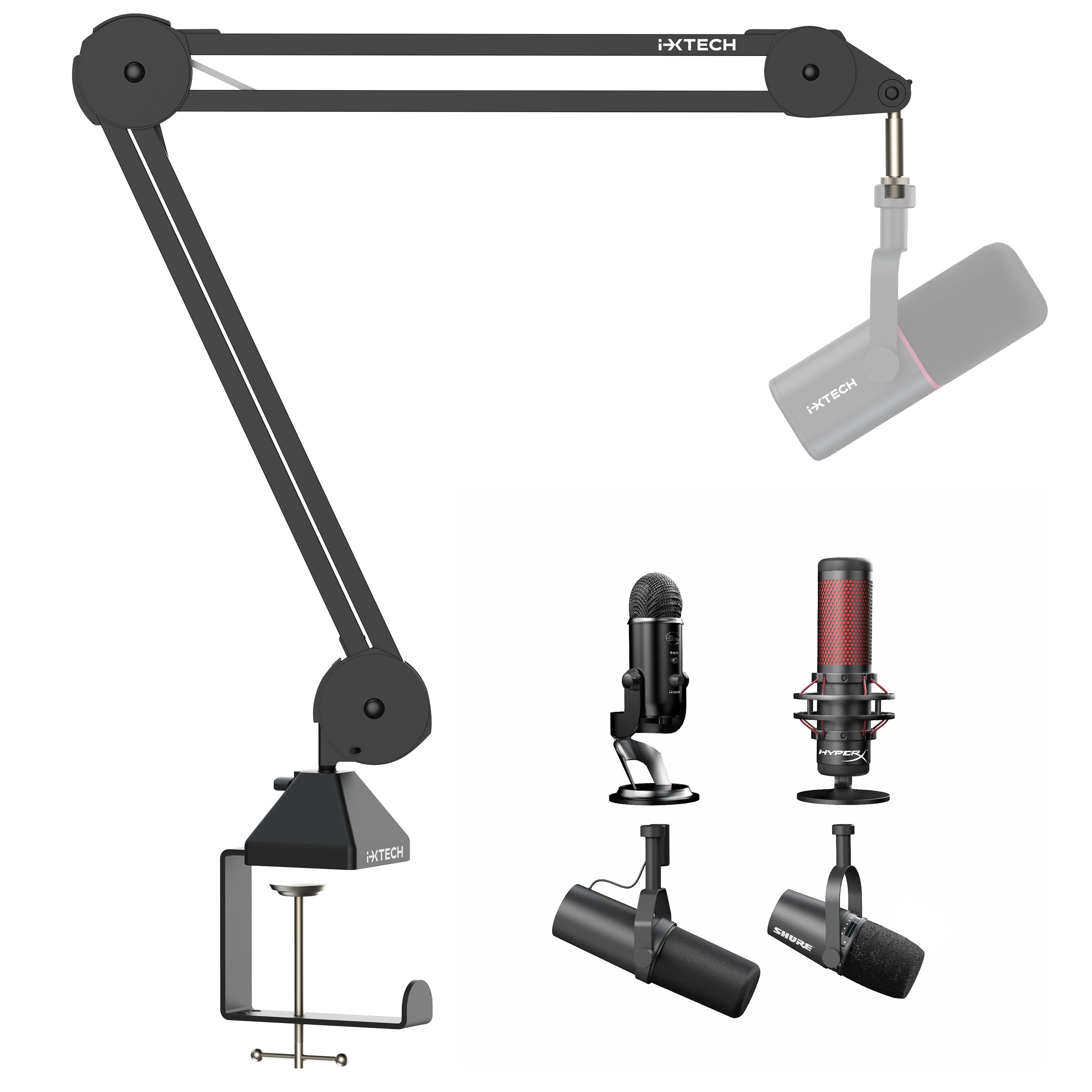 I-XTECH | Microphone Boom Arm With Cable Ties MI06