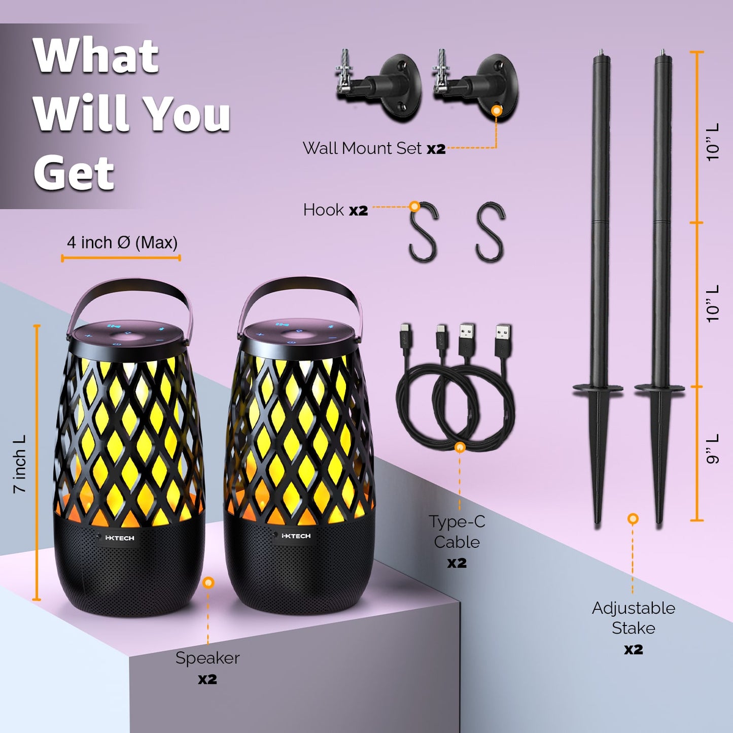 Altavoces Bluetooth al aire libre (2 Pack)