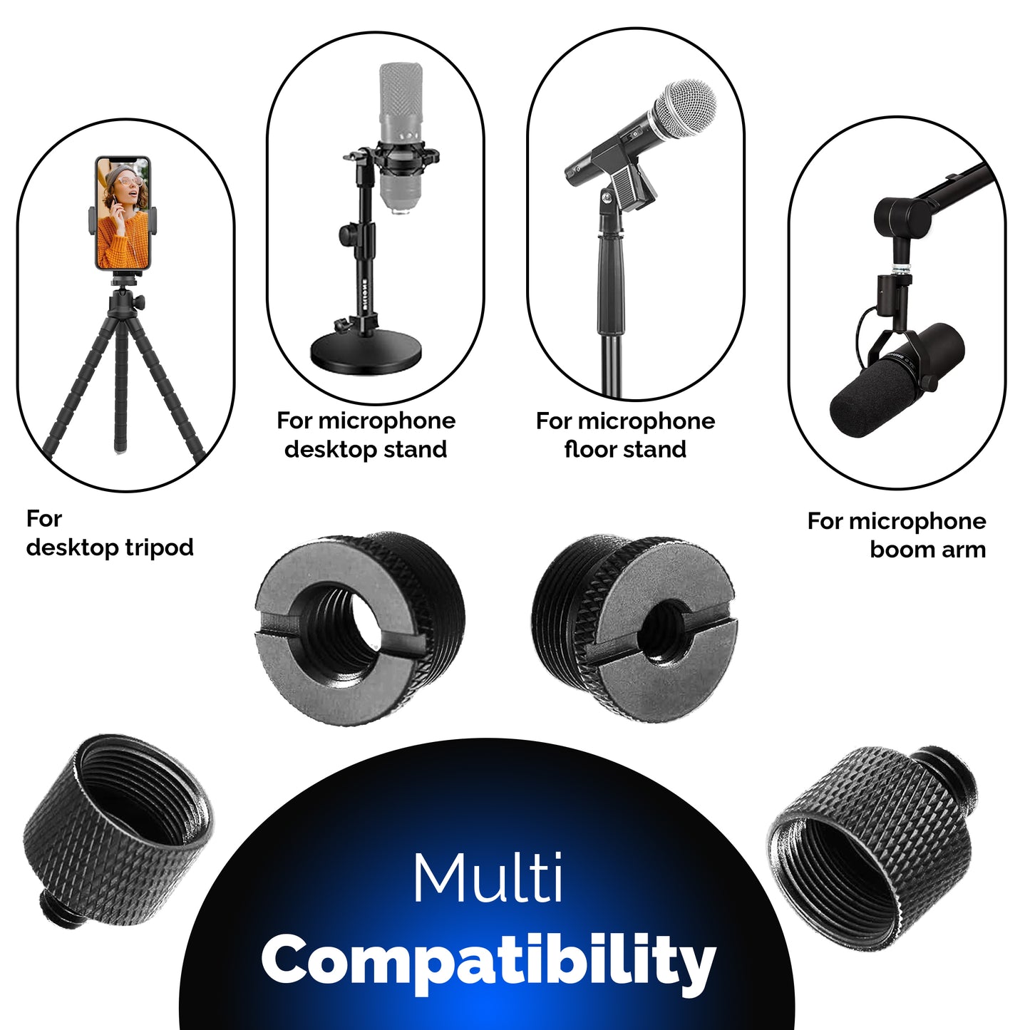 Adaptador de soporte de micrófono 8 piezas