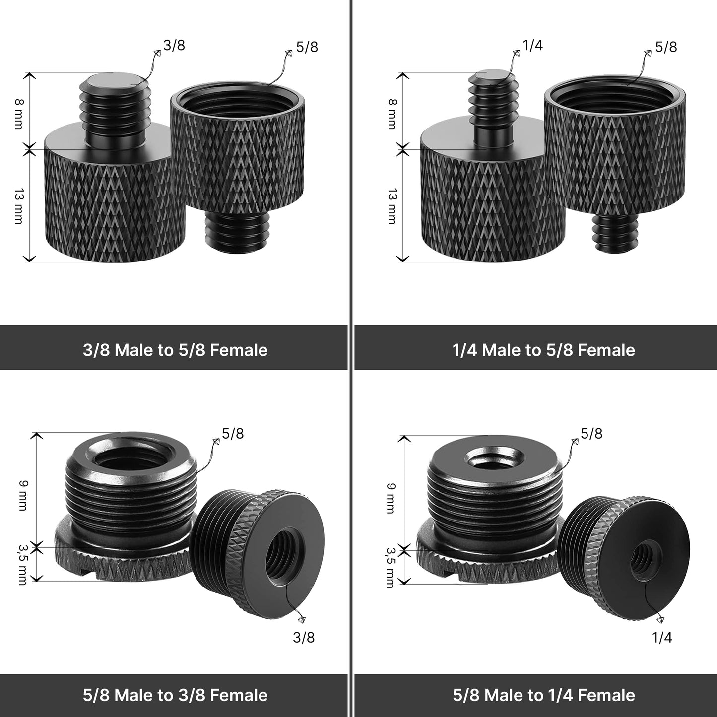 Adaptador de soporte de micrófono 8 piezas