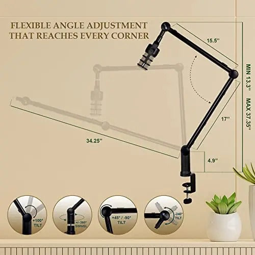 OpenBox Adjustable 360° Rotatable Microphone Boom Arm - ELEGANCE Model IXTECH