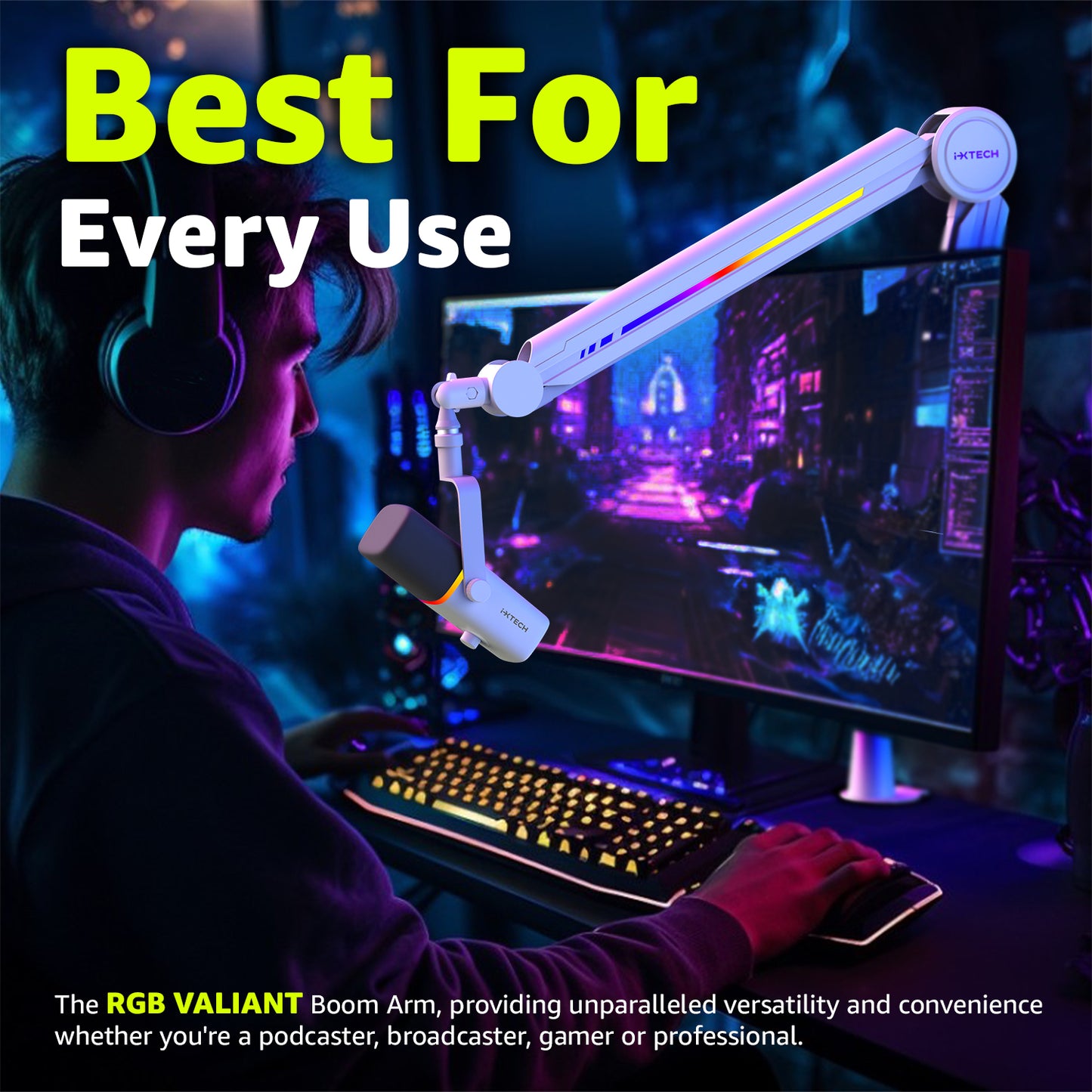 Rgb High Profile Boom Arm | Valiant