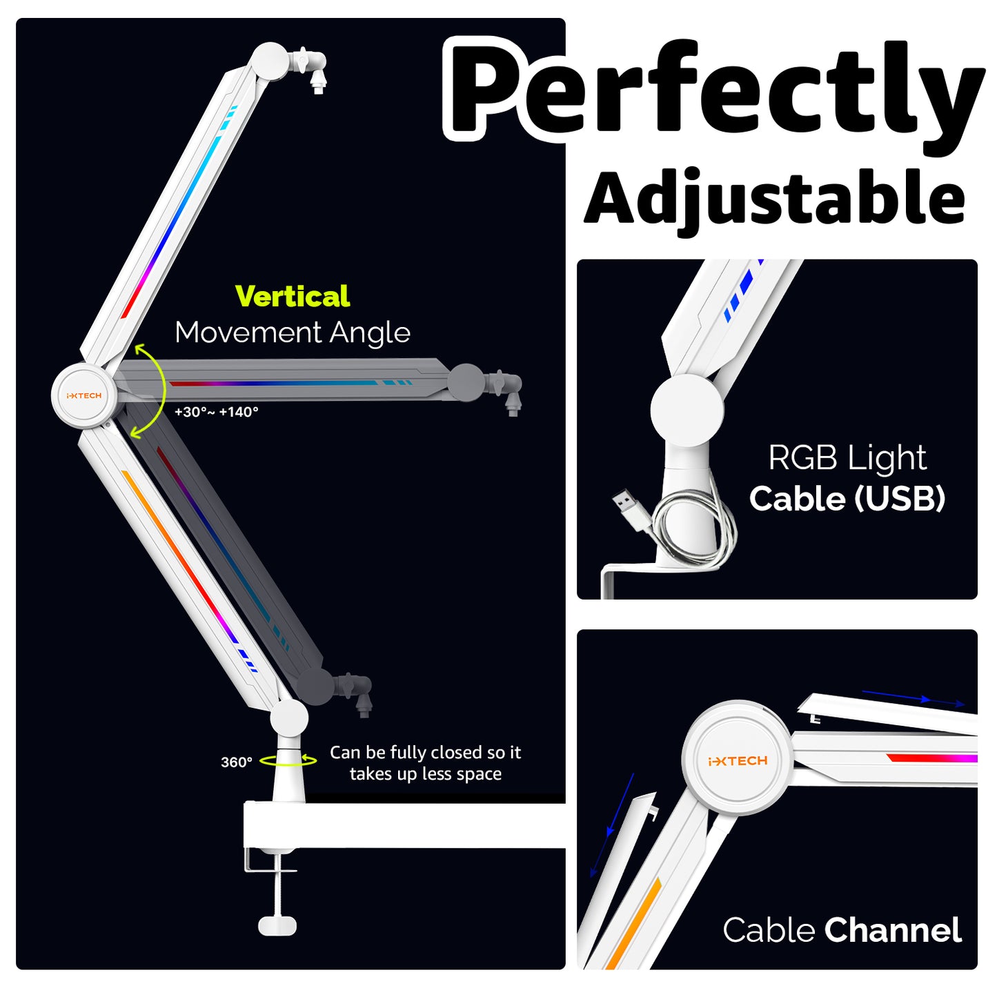 Rgb High Profile Boom Arm | Valiant