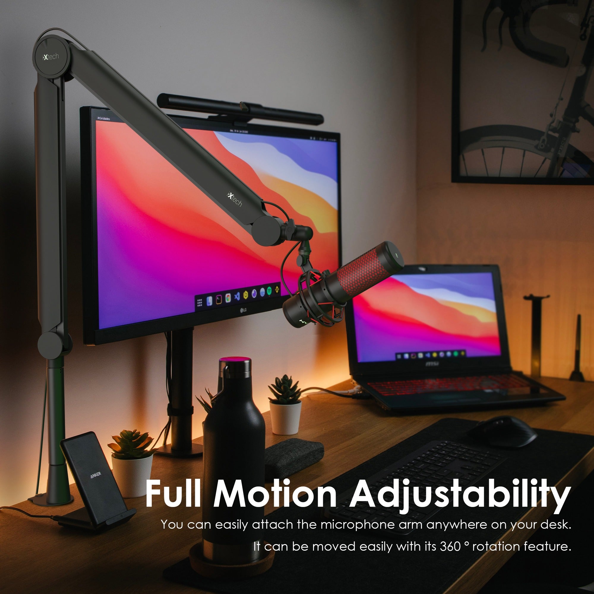 IXTECH Premium Microphone Boom Arm with Desk Mount, 360° Rotatable