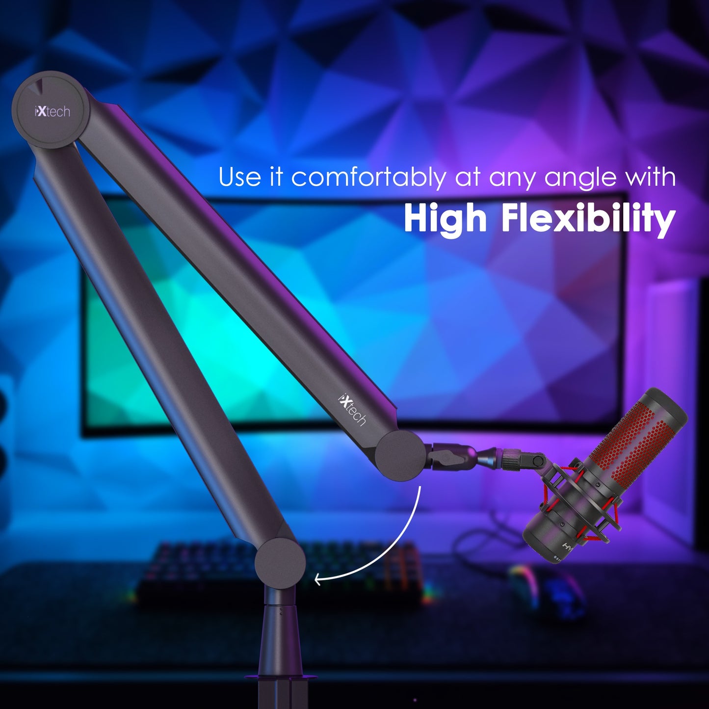 Adjustable 360° Rotatable Microphone Boom Arm - VALIANT Model I-XTECH